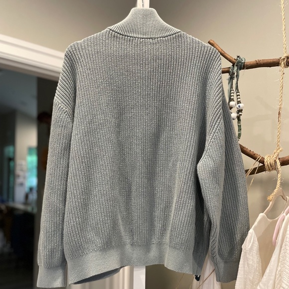 TNA green ribbed knit sweater sz3 - Picture 2 of 5